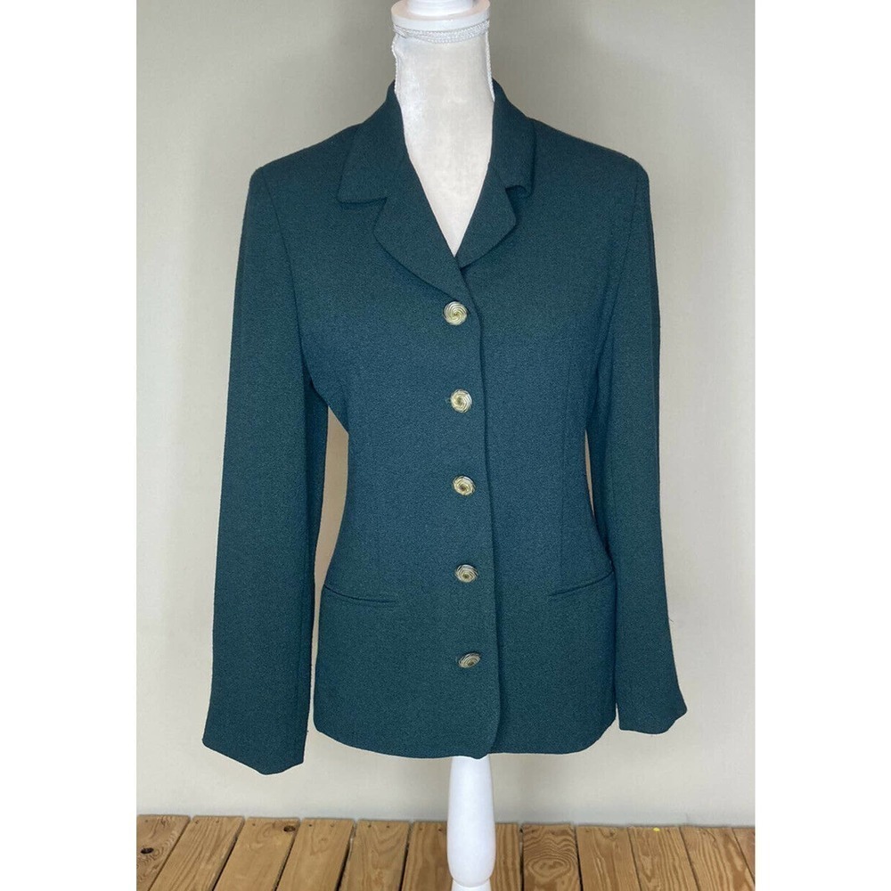 Francess & Rita Fitted Blazer Jacket Size 4 Women’s Green Button Up